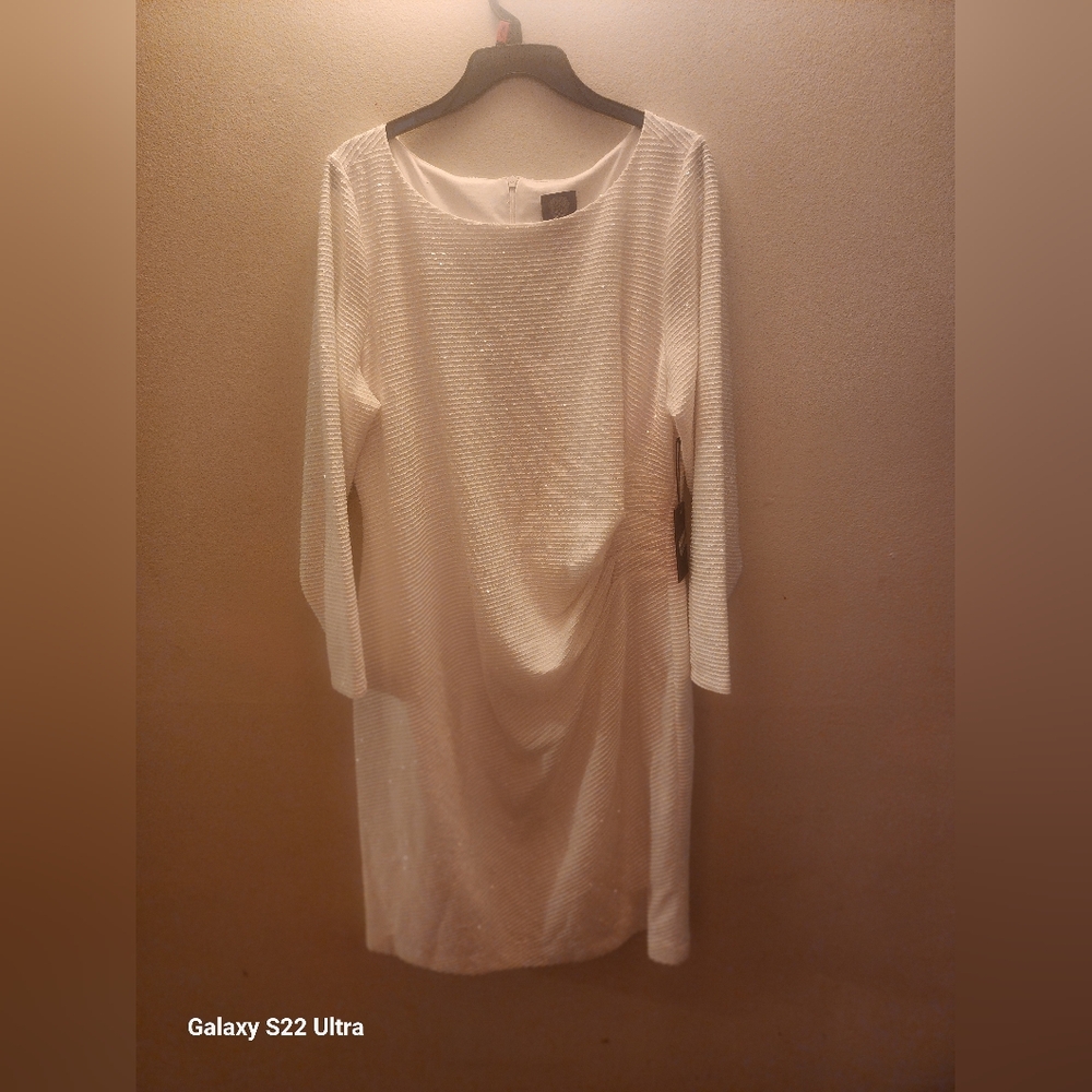 Vince Camuto Cream Long Sleeve Dress